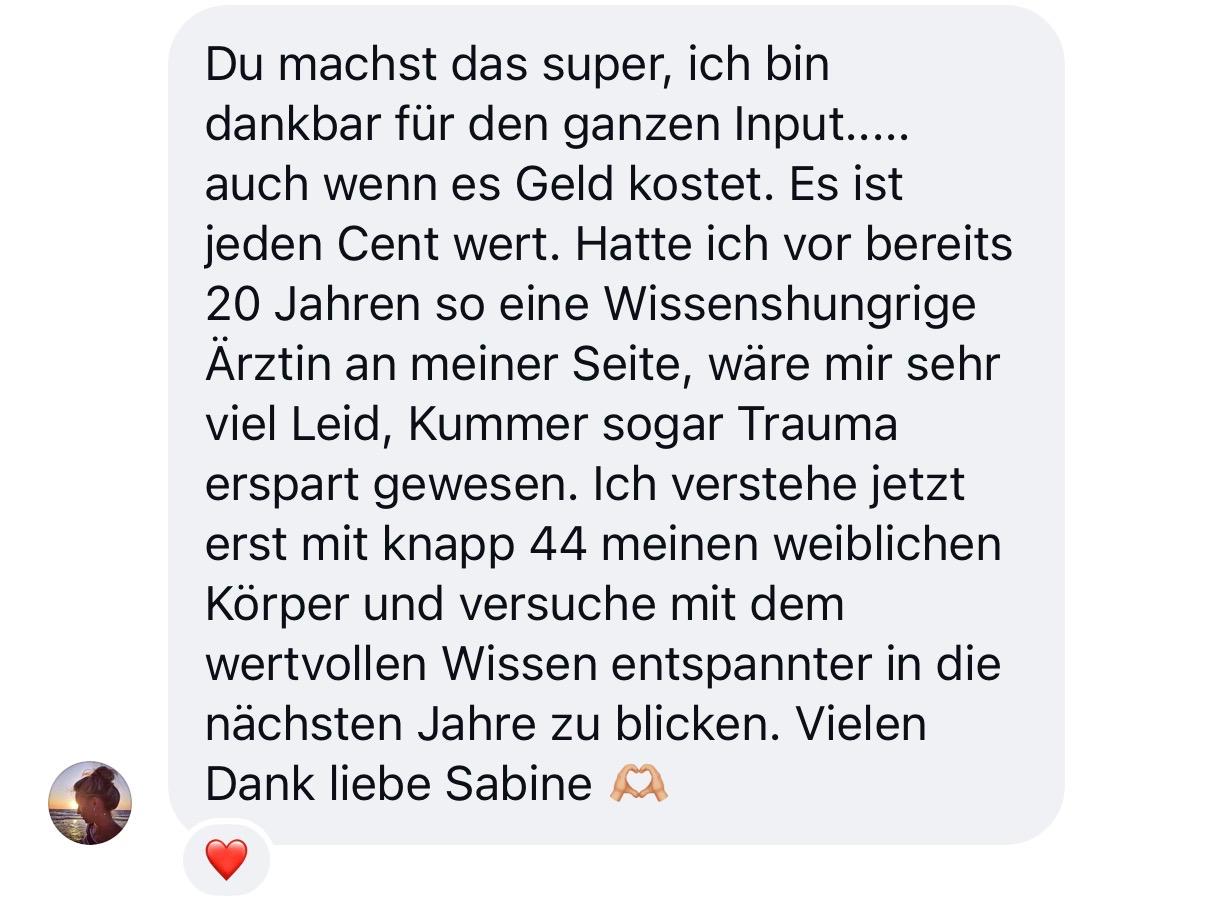 Rückmeldung einer Teilnehmerin